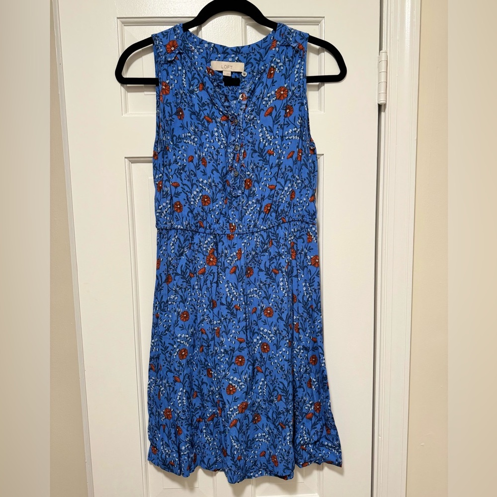 Cute LOFT blue floral minidress, size S